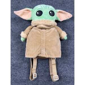 Star Wars Mandalorian Grogu Plush Backpack The Child Bioworld Green Tan 12" NWOT